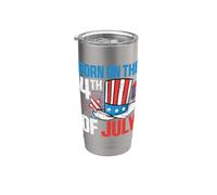 Born On The 4th Of July Kids Happy 4th Of July For Men Women Vaso térmico de acero inoxidable de doble pared