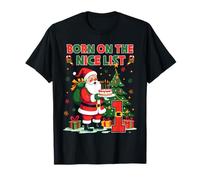 Born On The Nice List Santa 1st Birthday Outfit 1 Year Old Camiseta