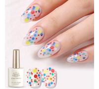 Born Pretty Esmalte de uñas UV blanco lechoso de colores con puntos brillantes de gel, color blanco lechoso, transparente, natural, UV LED, Soak Off Manicure Gel Lacquer Varnish