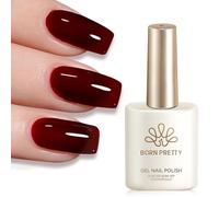 Born Pretty Esmalte de uñas UV Jelly Rojo Oscuro Gel Esmalte de uñas Transparente Borgoña Rojo Sangre Natural UV LED Soak Off Manicura Gel Lacquer Varnish