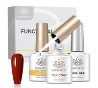 Born Pretty Top Coat Gel UV Base Gel and Matte Top Coat Set - No Wipe Super Base y Top Coat Set para Larga Duración UV Nail Art DIY