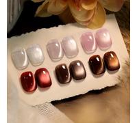 Born Pretty U V - Esmalte de uñas de gel magnético de 6 colores, cristales clásicos, efecto ojo de gato, color rosa desnudo, esmalte de uñas para manicura salón