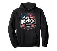 Born Redneck Raised Right - Orgullo patriótico Americano Sudadera con Capucha, Unisex para Adultos, Negro, M