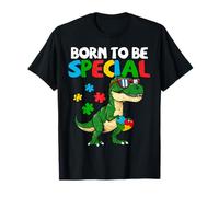 Born Special T-Rex Puzzle Autismo Conciencia Dinosaurio Niños Camiseta