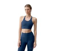 BORN Sujetador deportivo de alto rendimiento para mujer, soporte medio, rendimiento Saril, fuerza de apoyo medio, camiseta deportiva para mujer, correr, fitness, entrenamiento, yoga, azul marino, XS