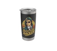 Born To Be Hacker - Código Informático Geek Programación Vaso térmico de acero inoxidable de doble pared