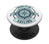 Born To Be Sailing - Insignia de brújula náutica PopSockets PopGrip Adhesivo