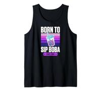 Born To Beber Boba Since 1984 Bubble Tea Theme Birthday Year Camiseta sin Mangas