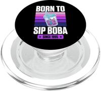Born To Beber Boba Since 1995 Bubble Tea Theme Birthday Year PopSockets PopGrip para MagSafe