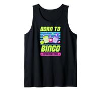 Born To Bingo Establecido 1968 Retro Bingo Tema Cumpleaños Camiseta sin Mangas