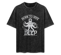 Born To Dive Deep Mens Funny Scuba Diving T Kit Equipment Diver O Topus Popular Style Man tee T-Shirt Black L