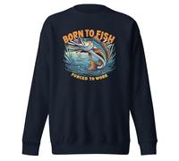 Born to Fish Forced to Work Fishing Lovers - Sudadera unisex para adultos, Navy Blazer, S