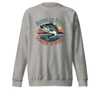 Born to Fish Forced to Work Funny Fishing - Sudadera unisex para adultos, Gris carbón., XXL