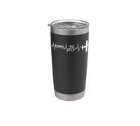 Born To Fly Heartbeat - Línea de pulso ECG para pilotos Vaso térmico de acero inoxidable de doble pared
