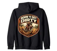 Born To Get Dirty Dirt Bike Rider Dueño Amante Motocross Niños Sudadera con Capucha