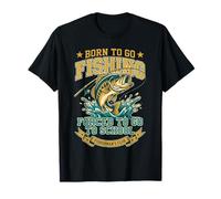 Born To Go Fishing Forced To Go To School Youth Boys Kids Camiseta