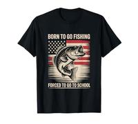 Born To Go Pesca Bass Fish Fisherman Boy Kid Funny Fishing Camiseta