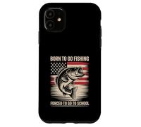 Born To Go Pesca Bass Fish Fisherman Boy Kid Funny Fishing Carcasa para iPhone 11