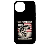 Born To Go Pesca Bass Fish Fisherman Boy Kid Funny Fishing Carcasa para iPhone 15