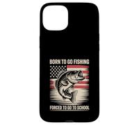 Born To Go Pesca Bass Fish Fisherman Boy Kid Funny Fishing Carcasa para iPhone 15 Plus