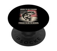 Born To Go Pesca Bass Fish Fisherman Boy Kid Funny Fishing PopSockets PopGrip Adhesivo