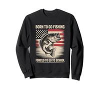 Born To Go Pesca Bass Fish Fisherman Boy Kid Funny Fishing Sudadera