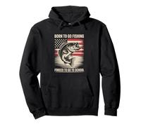 Born To Go Pesca Bass Fish Fisherman Boy Kid Funny Fishing Sudadera con Capucha