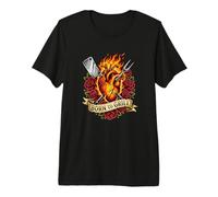 Born to Grill - Tatuaje Tradicional con Forma de corazón Pitmaster Camiseta Premium