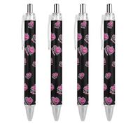 Born To Ice Skate - Bolígrafo retráctil de tinta negra, punta de bola de 0,5 mm, accesorios de escritura suave para tomar notas para oficina, 4 unidades