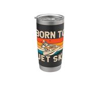 Born To Jet Ski Retro Ride Jetskis Deportes acuáticos Jet Ski Vaso térmico de acero inoxidable de doble pared