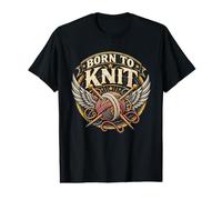 Born To Knit Artista de Fibra tejedora Divertida tejiendo Camiseta gráfica económica