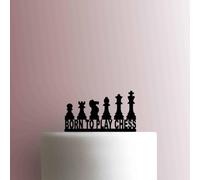 Born To Play Chess - Decoración acrílica para tartas de 7 pulgadas de ancho/marrón