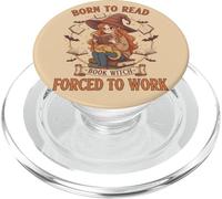 Born To Read Forced To Work Libro Bruja Fantasía Mujeres Femeninas PopSockets PopGrip para MagSafe