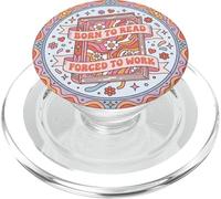 Born To Read Y2K Groovy Book Lover Librarian Purple Bookish PopSockets PopGrip para MagSafe