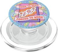Born To Read Y2K Groovy Book Lover Librarian Purple Bookish PopSockets PopGrip para MagSafe