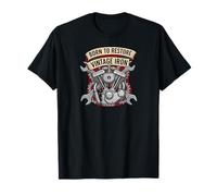 Born to Restore Vintage Iron Engine Mechanic V-Twin Motor Camiseta