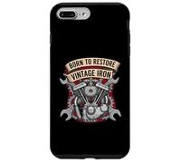 Born to Restore Vintage Iron Engine Mechanic V-Twin Motor Carcasa para iPhone 7 Plus/8 Plus