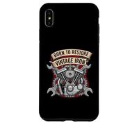 Born to Restore Vintage Iron Engine Mechanic V-Twin Motor Carcasa para iPhone XS MAX