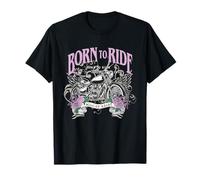 Born To Ride Wild At Heart Motorcycle Roses Camiseta