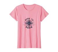 Born to Roam: Diseño de brújula Aventurero para Wanderlusters Camiseta, Mujer, Rosado, L