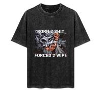 Born To Shit Forced To Wipe Men's T-Shirt Graphic Shirts Unisex Black tee XL