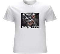 Born to Shit Forced Wipe T Shirt Men's 100% Cotton Short Sleeves Popular Normal tee Tops Black 3XL