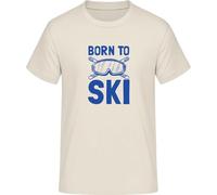 Born to Ski - Camiseta para deportes de invierno para esquiadores y snowboarders, natural, XL