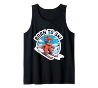 Born To Ski Kids Esquí Cita Bebé Esquiador Niños Niñas Diciendo Camiseta sin Mangas