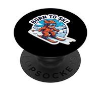 Born To Ski Kids Esquí Cita Bebé Esquiador Niños Niñas Diciendo PopSockets PopGrip Adhesivo