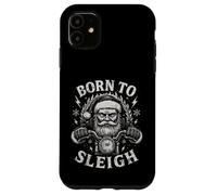 Born To Sleigh Santa Motocicleta Navidad Motorista Humor Carcasa para iPhone 11