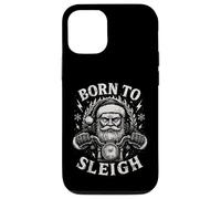 Born To Sleigh Santa Motocicleta Navidad Motorista Humor Carcasa para iPhone 12/12 Pro