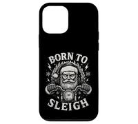 Born To Sleigh Santa Motocicleta Navidad Motorista Humor Carcasa para iPhone 12 Mini