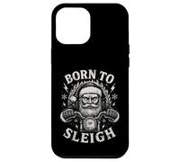 Born To Sleigh Santa Motocicleta Navidad Motorista Humor Carcasa para iPhone 12 Pro MAX