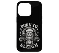 Born To Sleigh Santa Motocicleta Navidad Motorista Humor Carcasa para iPhone 13 Pro
